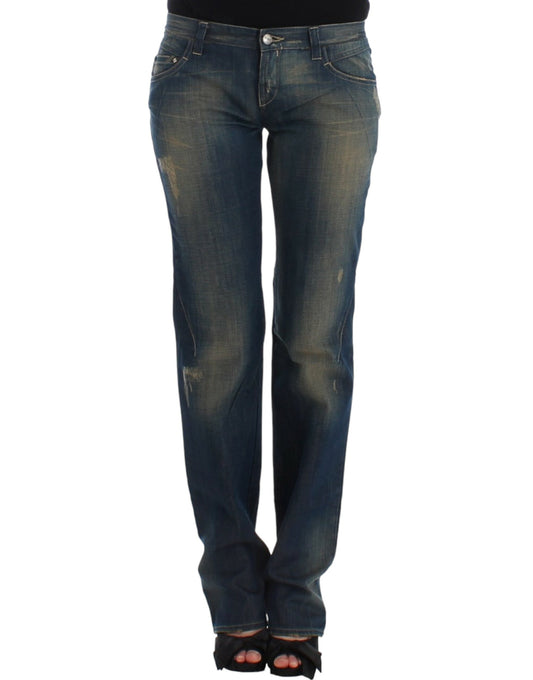 Costume national jean droit en denim bleu