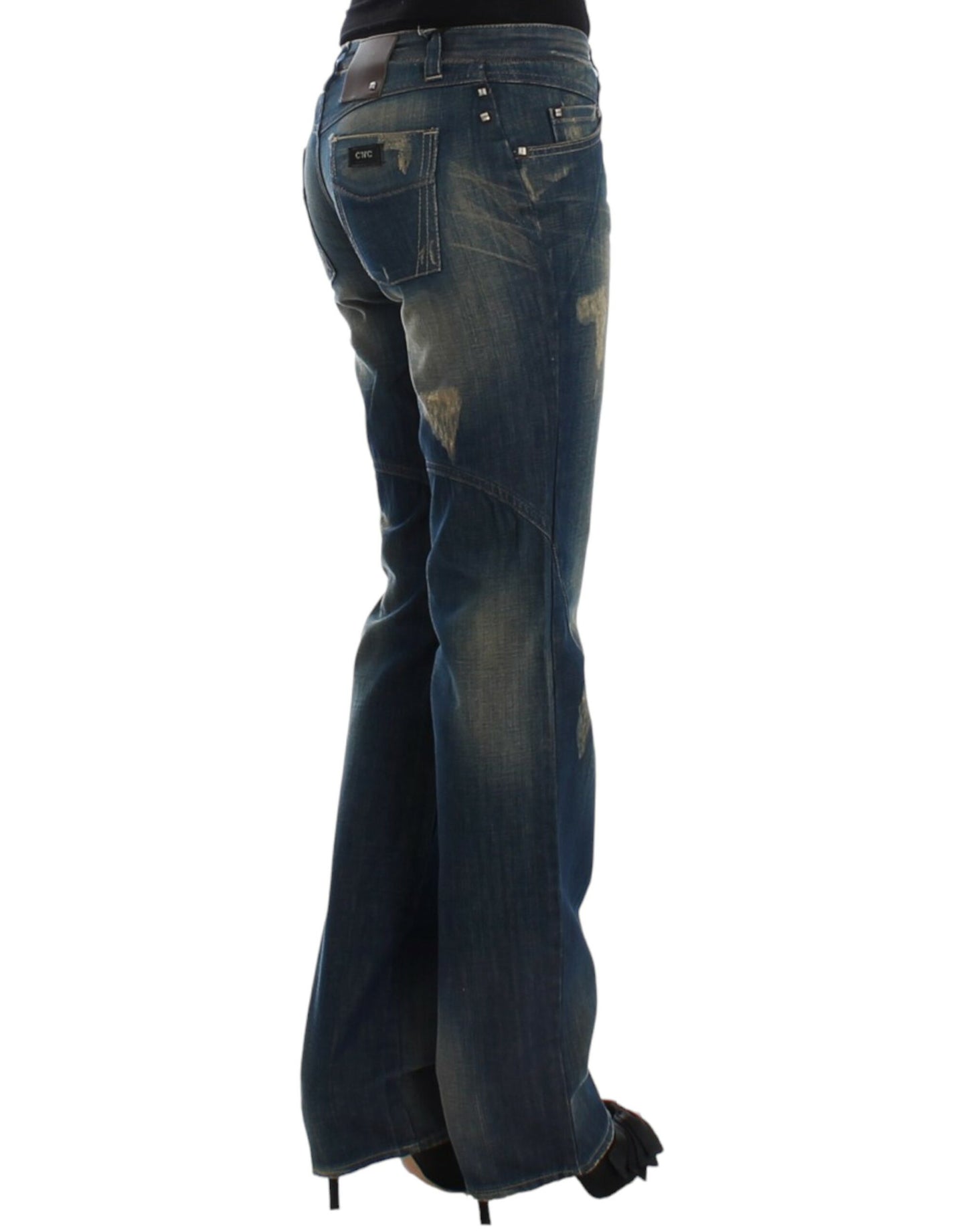 Costume national jean droit en denim bleu