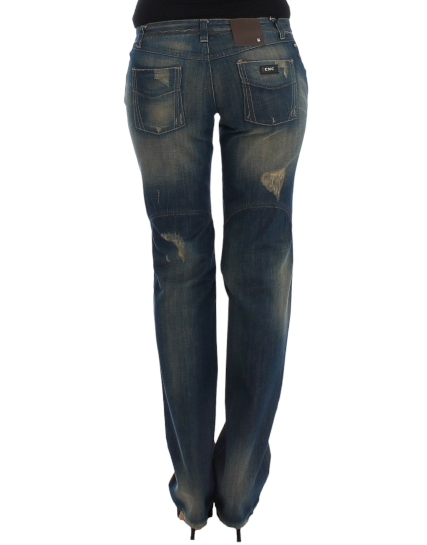 Costume national jean droit en denim bleu