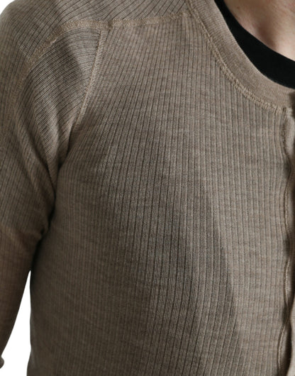 Pull en cachemire henley beige Dolce &amp; gabbana