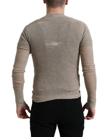 Pull en cachemire henley beige Dolce &amp; gabbana