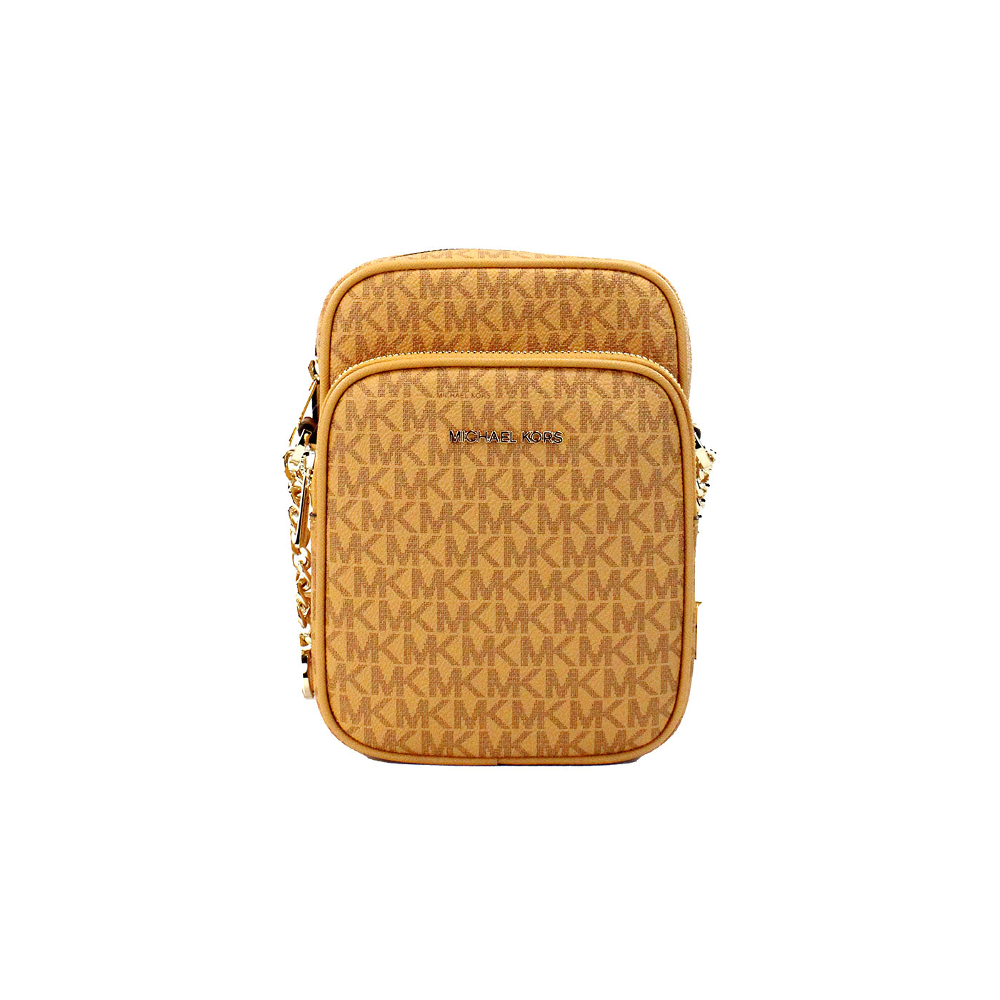 Michael Kors Jet Set Cider Bolso bandolera de cuero con cadena norte sur y PVC Flight