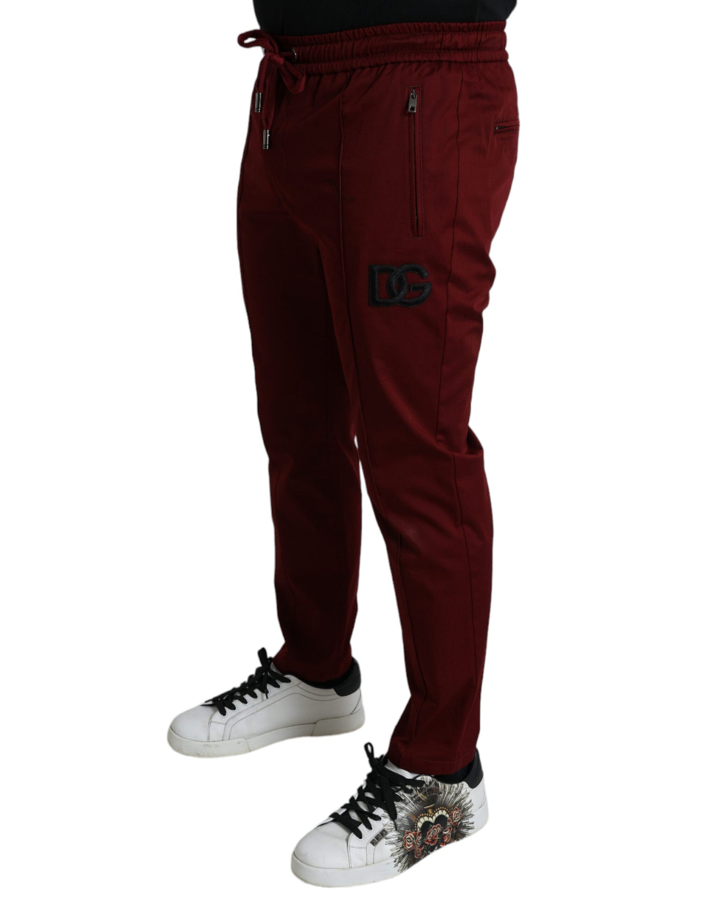 Dolce &amp; gabbana pantalon de jogging stretch en coton marron