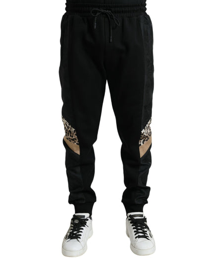 Dolce &amp; gabbana pantalon de jogging léopard noir