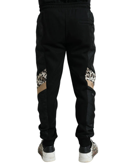 Dolce &amp; gabbana pantalon de jogging léopard noir