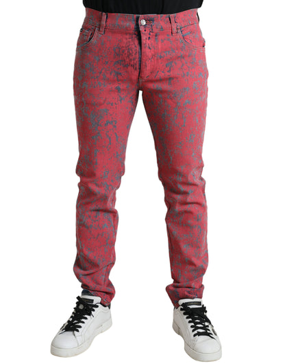 Dolce &amp; Gabbana - Jean skinny rouge tie-dye