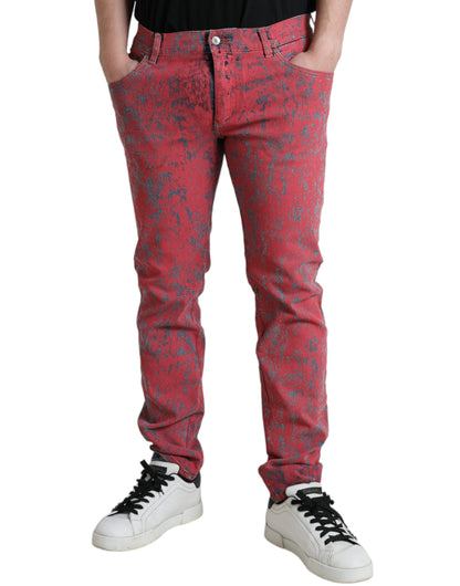 Dolce &amp; Gabbana - Jean skinny rouge tie-dye