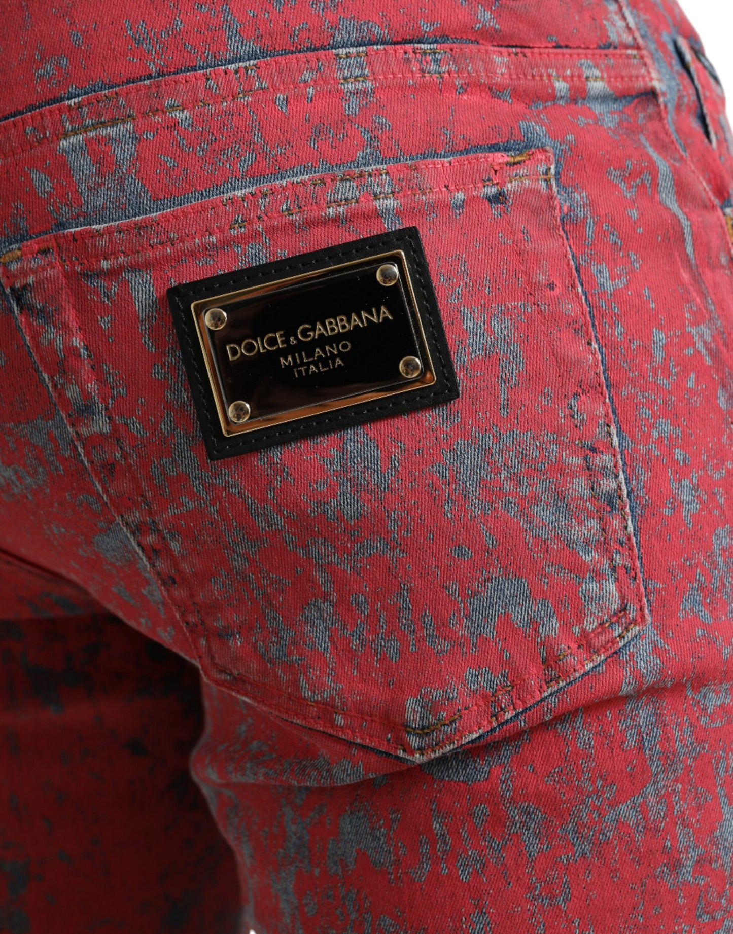 Dolce &amp; Gabbana - Jean skinny rouge tie-dye