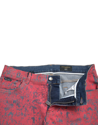 Dolce &amp; Gabbana - Jean skinny rouge tie-dye