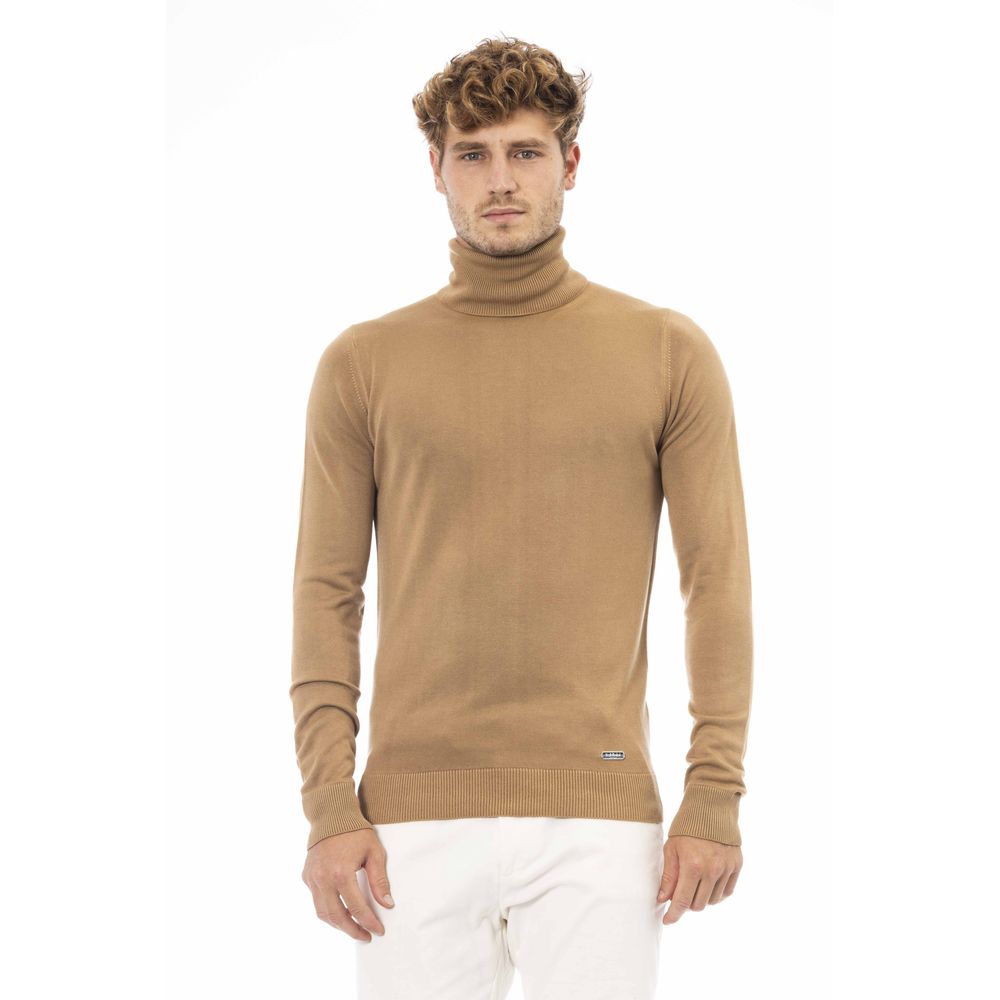 Jersey de cuello alto de cachemir y modal beige Baldinini Trend