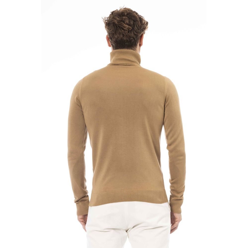 Jersey de cuello alto de cachemir y modal beige Baldinini Trend