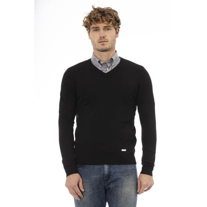 Baldinini Trend Black Wool Men Sweater