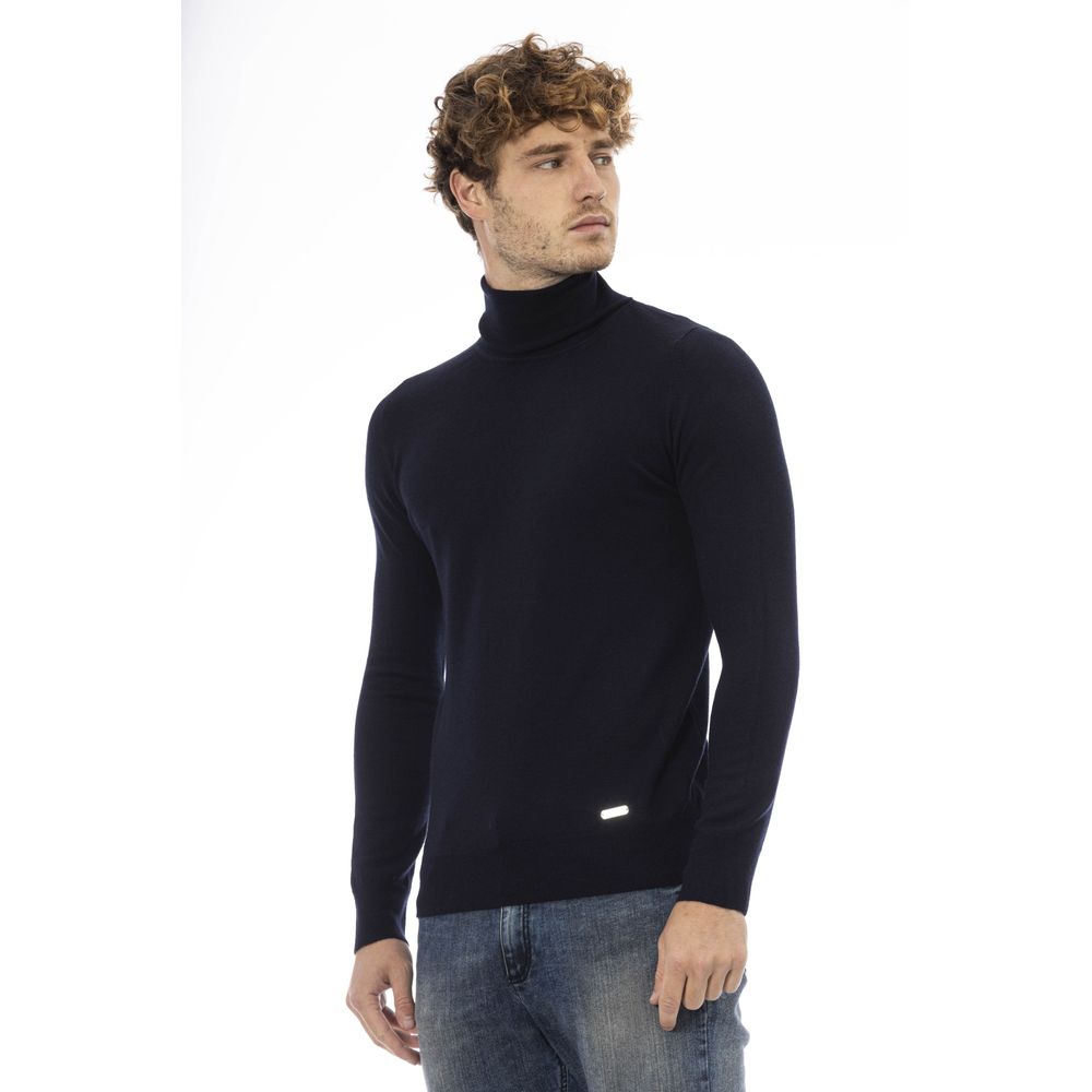 Pull en laine à col roulé bleu tendance Baldinini