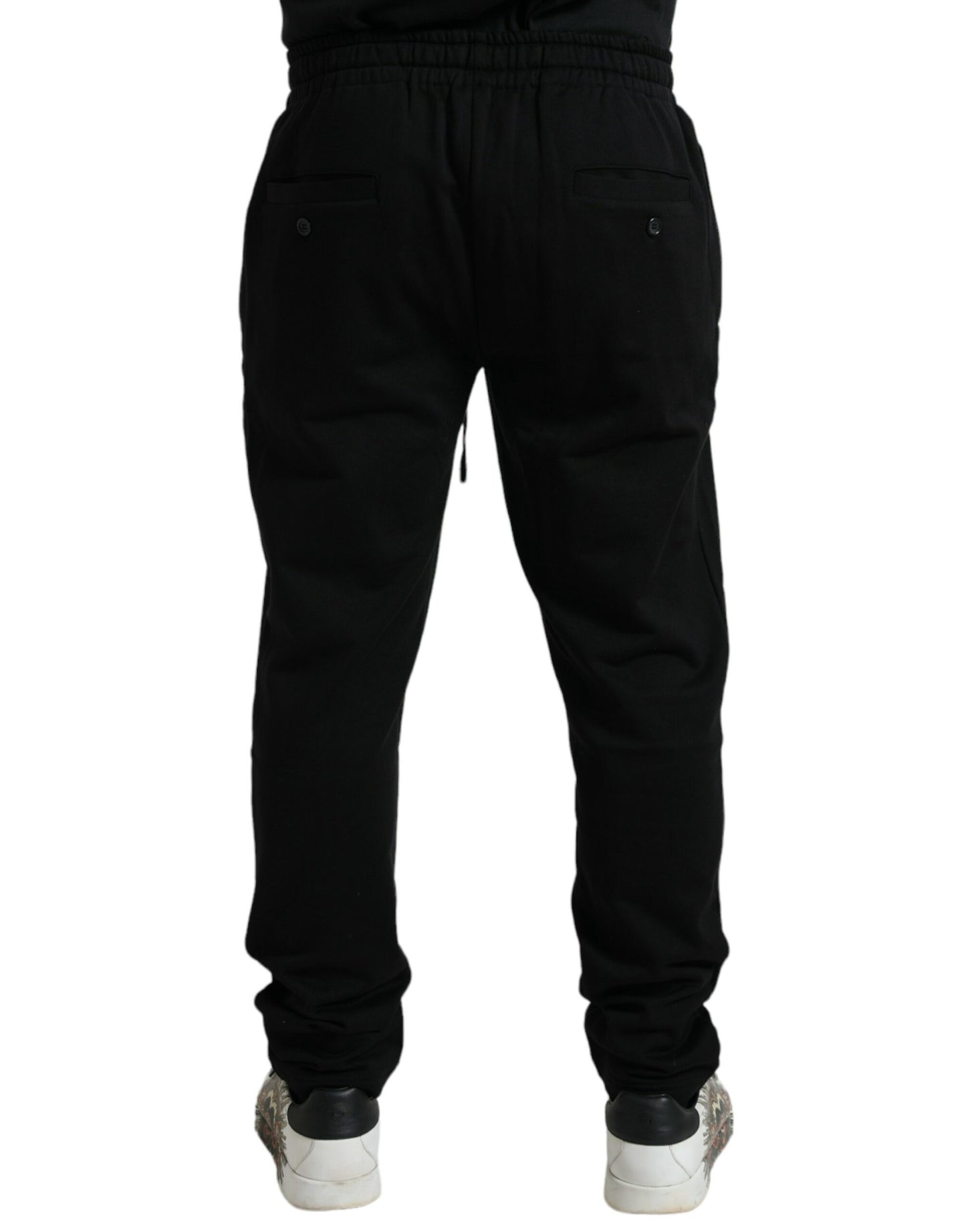 Pantalon de jogging en coton noir Dolce &amp; gabbana