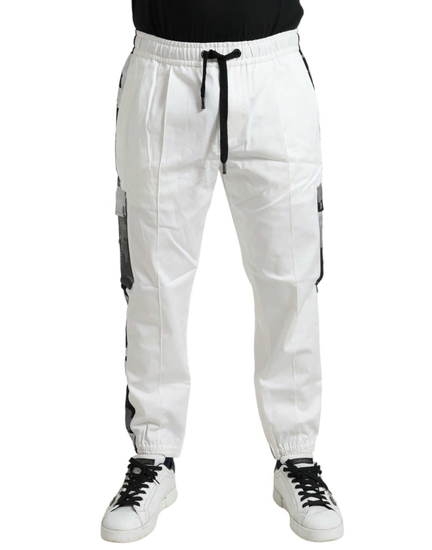 Dolce &amp; gabbana pantalon de jogging en coton mélangé blanc