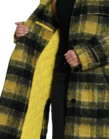 Dolce &amp; Gabbana - Manteau long à carreaux - Jaune soleil