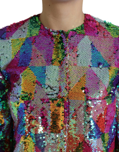 Dolce &amp; gabbana veste longue à sequins multicolores