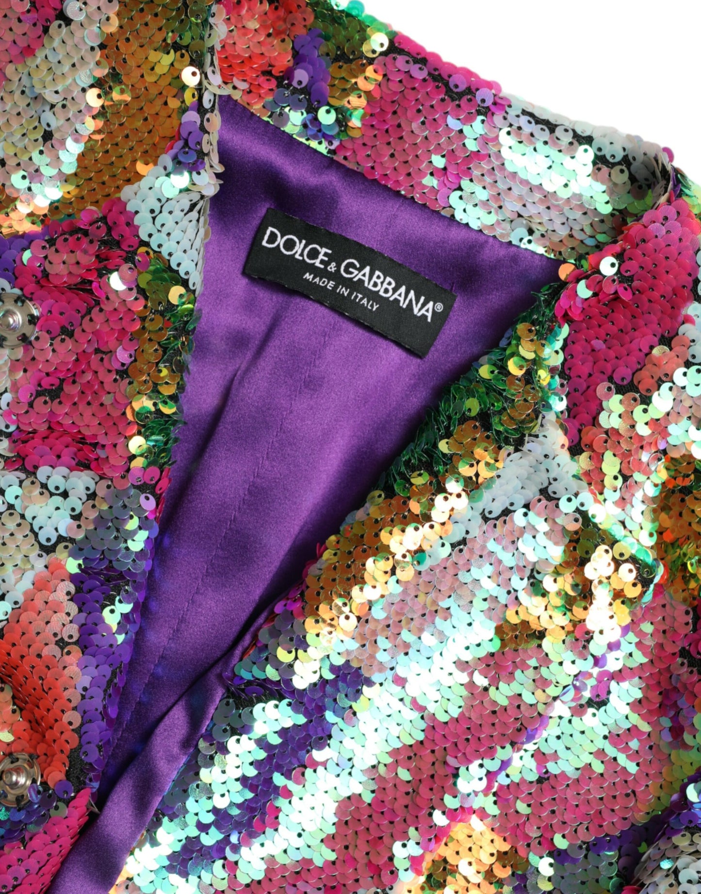 Dolce &amp; gabbana veste longue à sequins multicolores