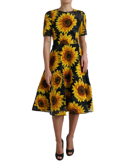 Dolce &amp; Gabbana - Robe midi trapèze estivale tournesol