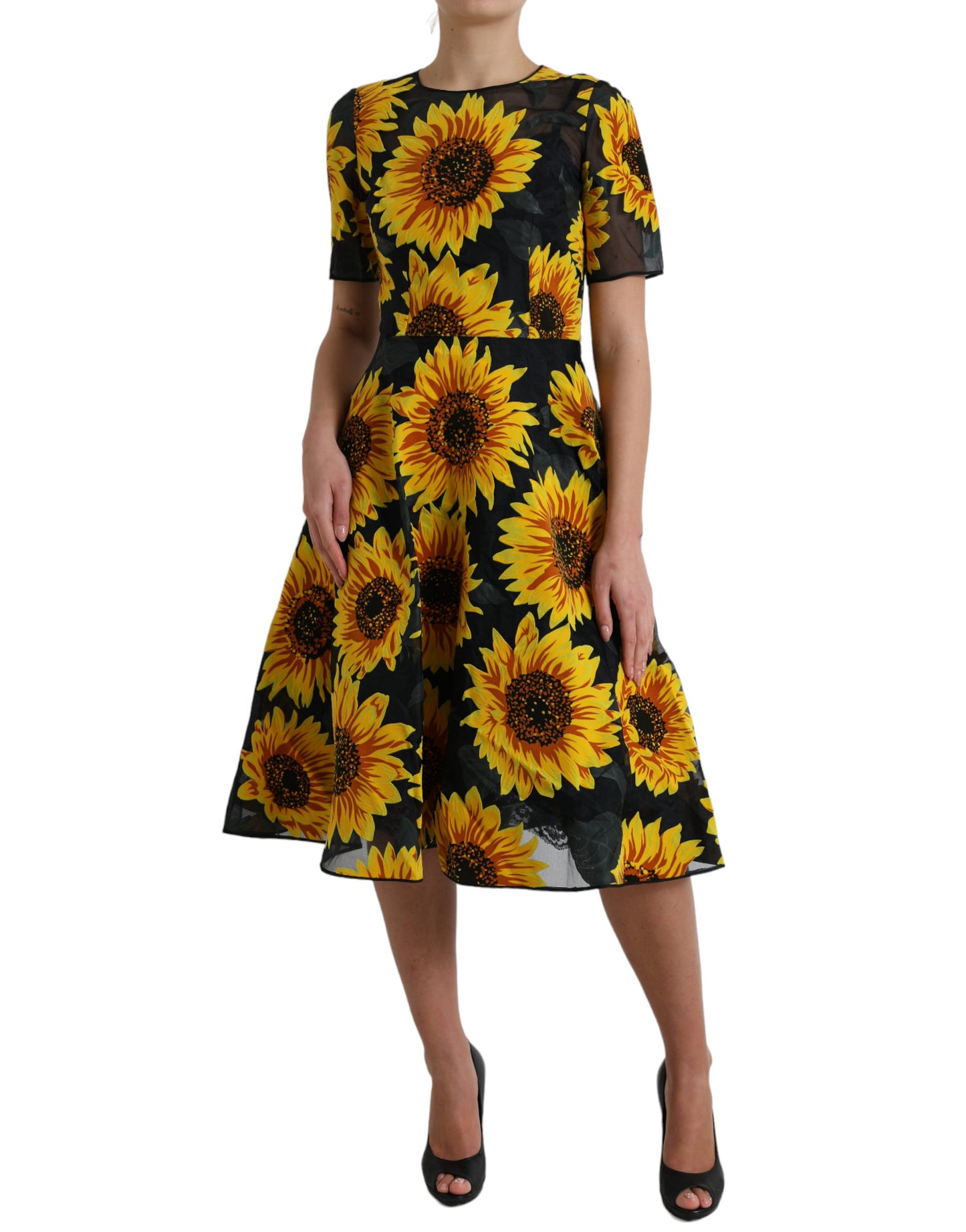 Dolce &amp; Gabbana - Robe midi trapèze estivale tournesol