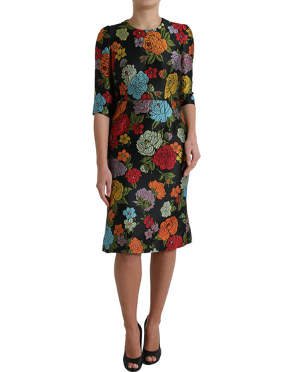 Robe crayon brodée de fleurs Dolce &amp; gabbana