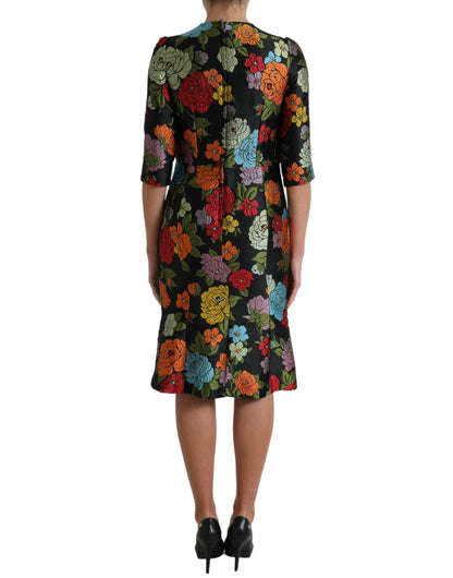 Robe crayon brodée de fleurs Dolce &amp; gabbana