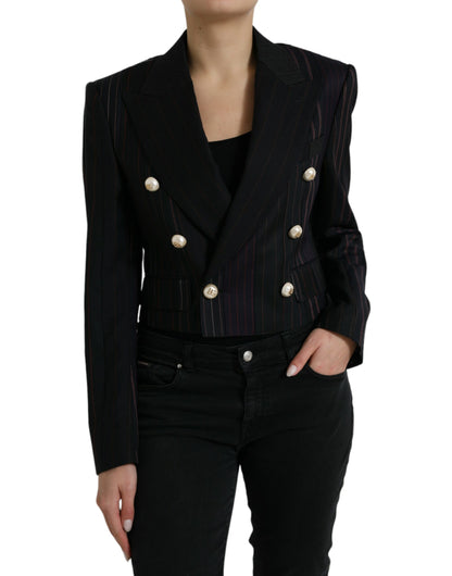 Dolce &amp; gabbana blazer croisé en laine rayé