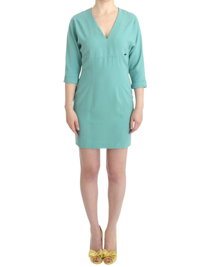 Costume national - Robe midi verte à col en V