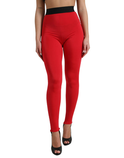 Dolce &amp; gabbana legging rouge taille haute