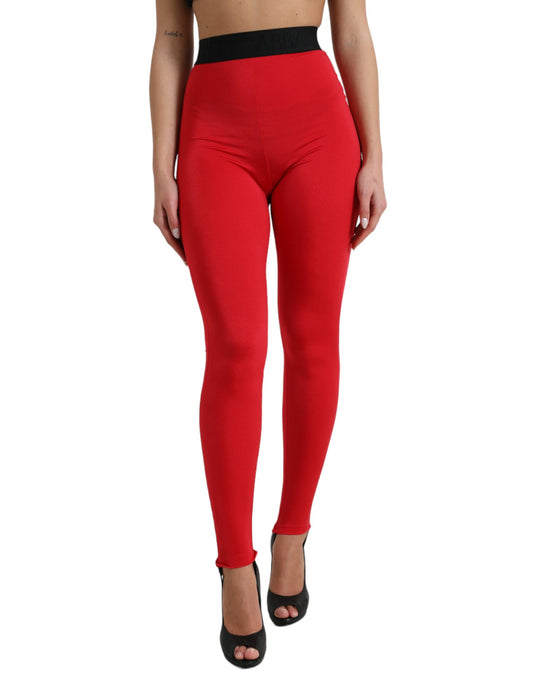 Dolce &amp; gabbana legging rouge taille haute