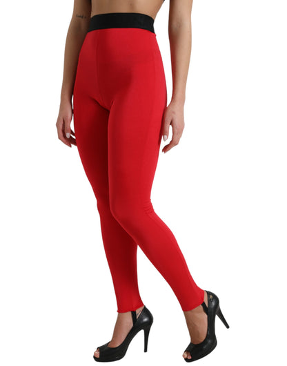 Dolce &amp; gabbana legging rouge taille haute