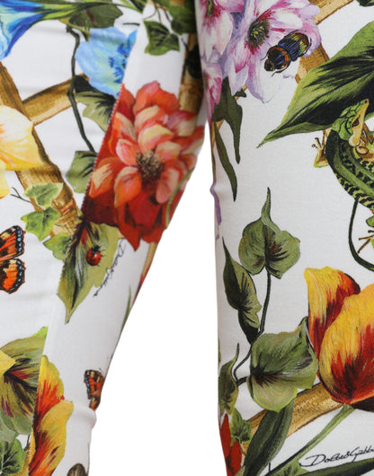 Dolce &amp; gabbana pantalon de mode court taille haute à fleurs