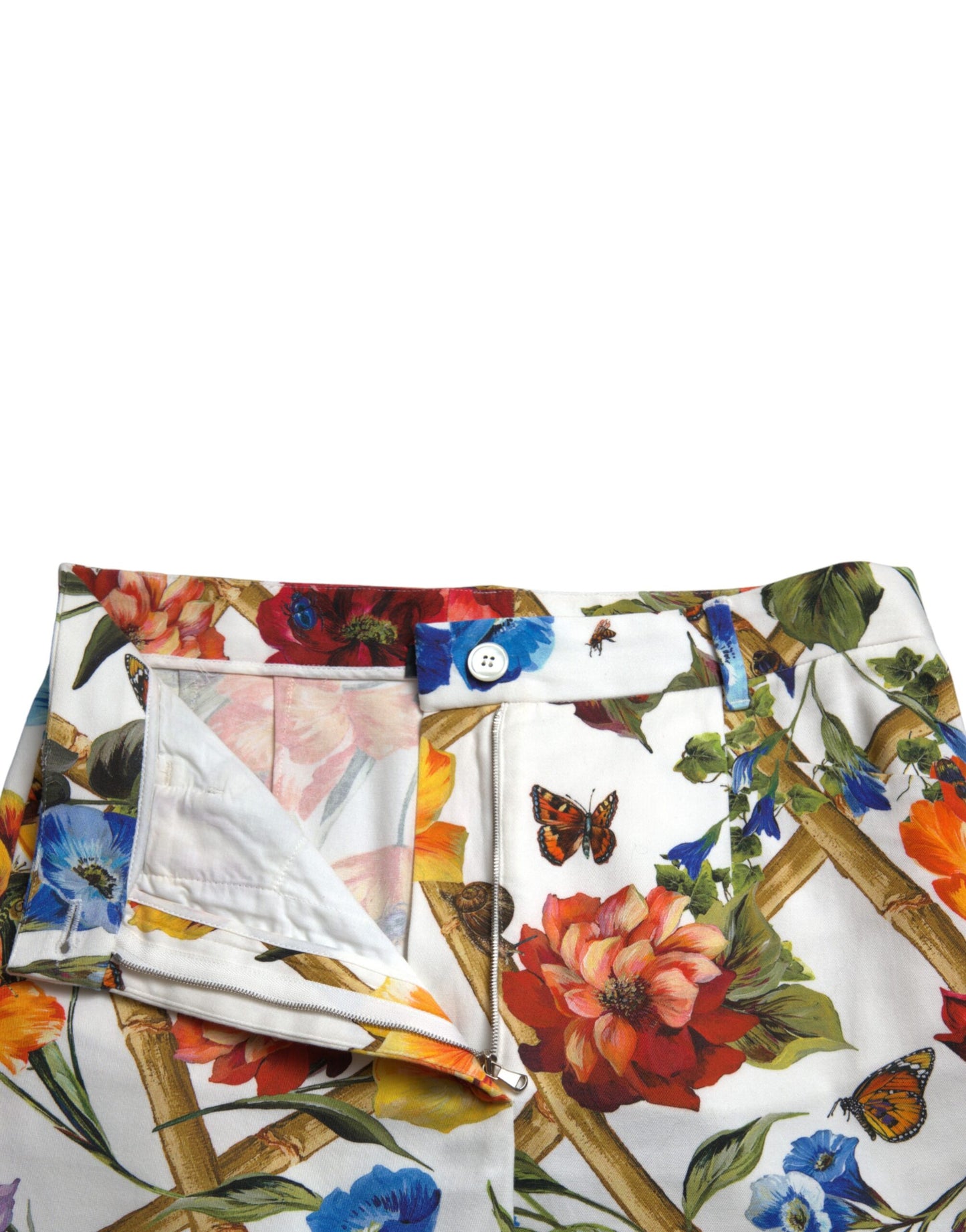 Dolce &amp; gabbana pantalon de mode court taille haute à fleurs