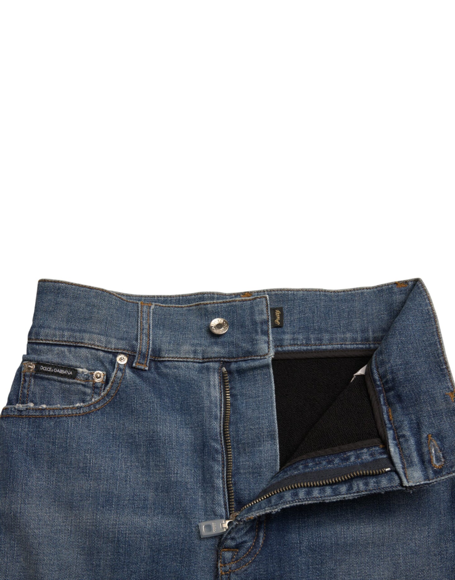 Dolce &amp; Gabbana pantalon skinny taille haute avec short en jean