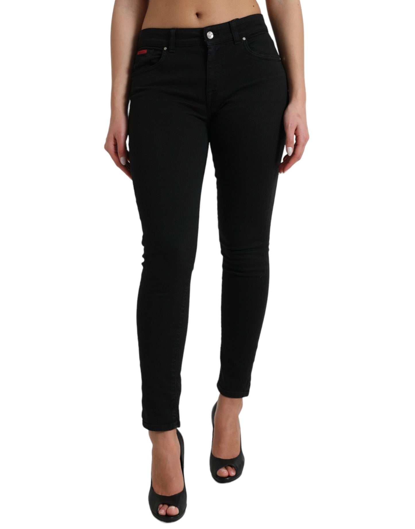 Dolce &amp; Gabbana - Jean skinny noir taille moyenne