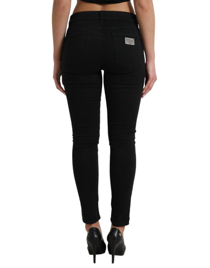 Dolce &amp; Gabbana - Jean skinny noir taille moyenne