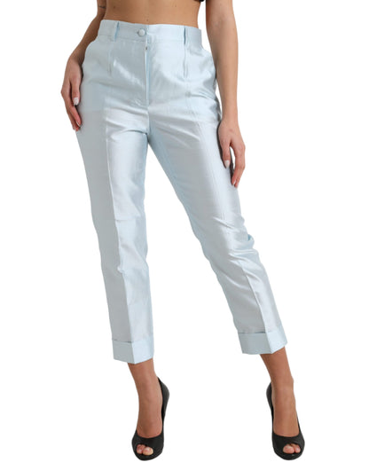 Dolce &amp; gabbana pantalon court taille haute bleu ciel