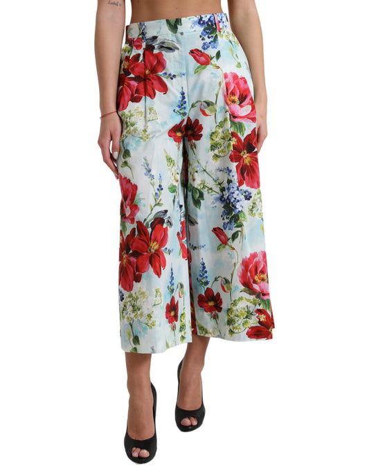 Dolce &amp; gabbana pantalon large taille haute à fleurs