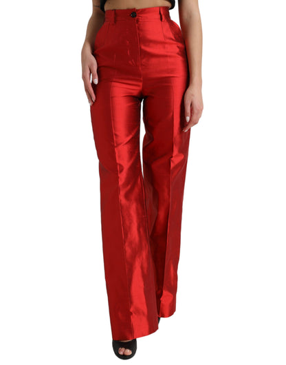 Dolce &amp; gabbana pantalon large taille haute en soie