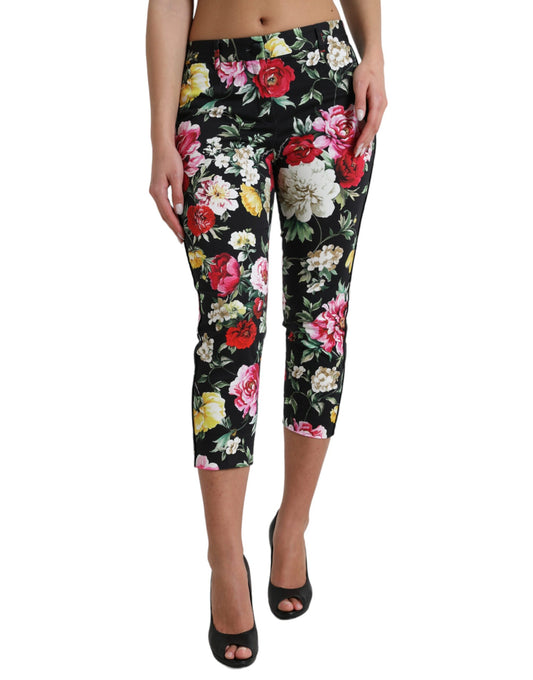 Dolce &amp; gabbana pantalon court à fleurs taille moyenne