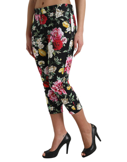 Dolce &amp; gabbana pantalon court à fleurs taille moyenne