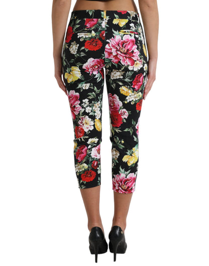 Dolce &amp; gabbana pantalon court à fleurs taille moyenne