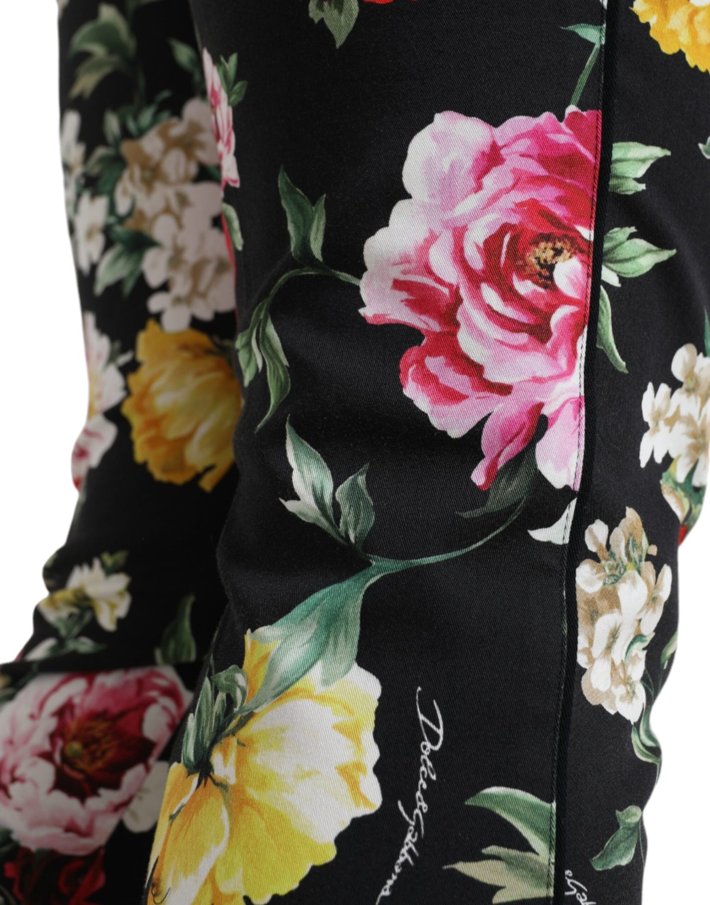 Dolce &amp; gabbana pantalon court à fleurs taille moyenne