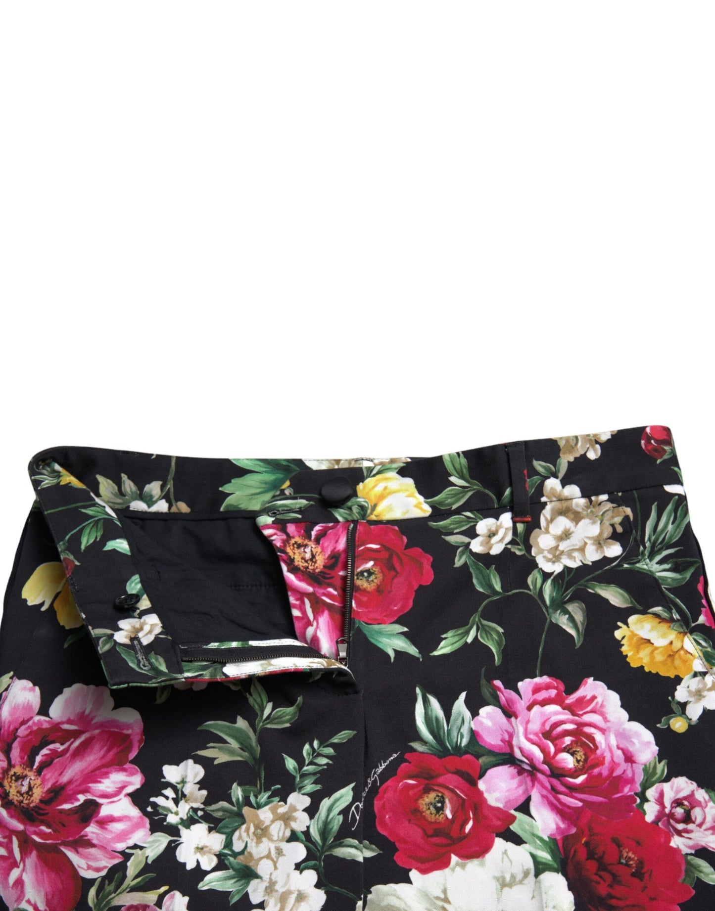 Dolce &amp; gabbana pantalon court à fleurs taille moyenne