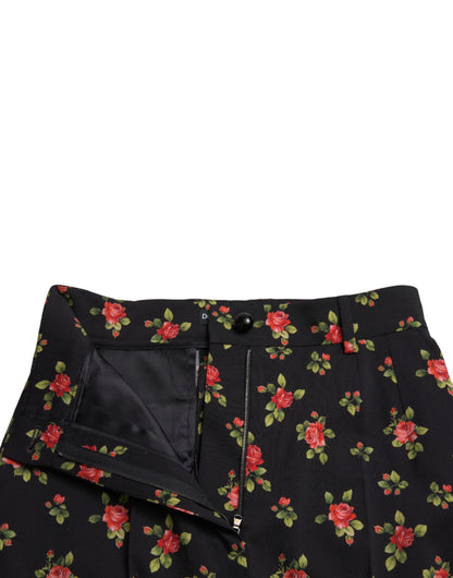 Dolce &amp; gabbana pantalon fuselé à fleurs taille haute