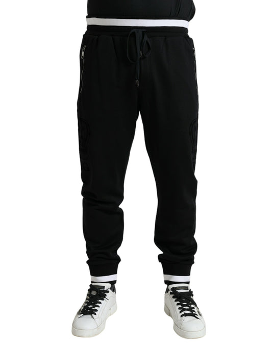 Dolce & Gabbana Elegant Black and White Cotton Joggers