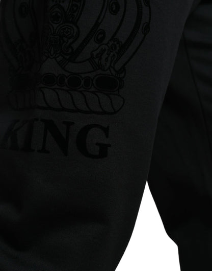 Pantalon de jogging en coton noir et blanc Dolce &amp; gabbana