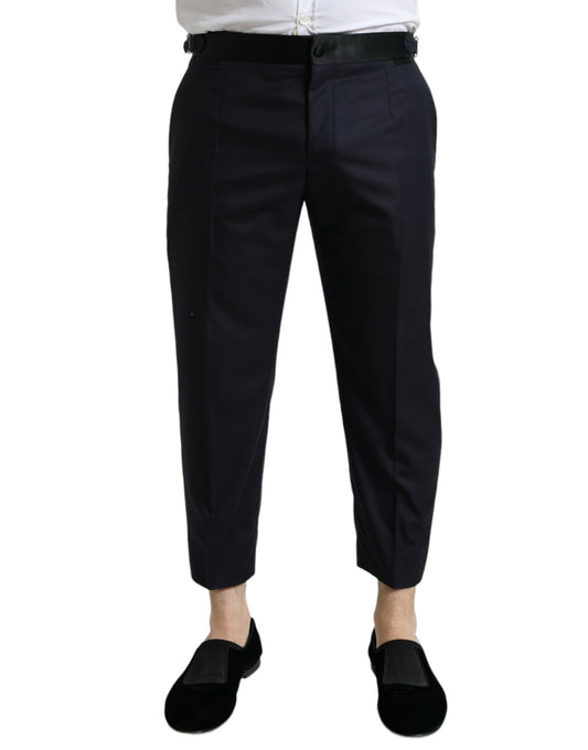 Dolce &amp; gabbana pantalon habillé court en laine et soie mélangées