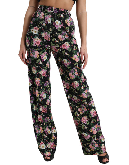 Dolce &amp; gabbana pantalon large taille haute à fleurs