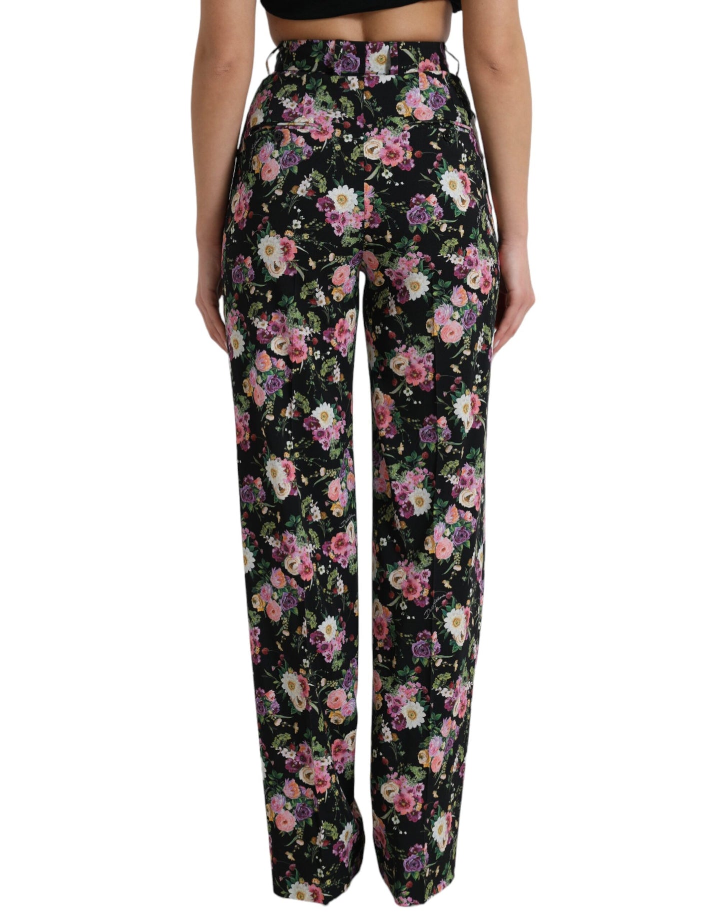 Dolce &amp; gabbana pantalon large taille haute à fleurs